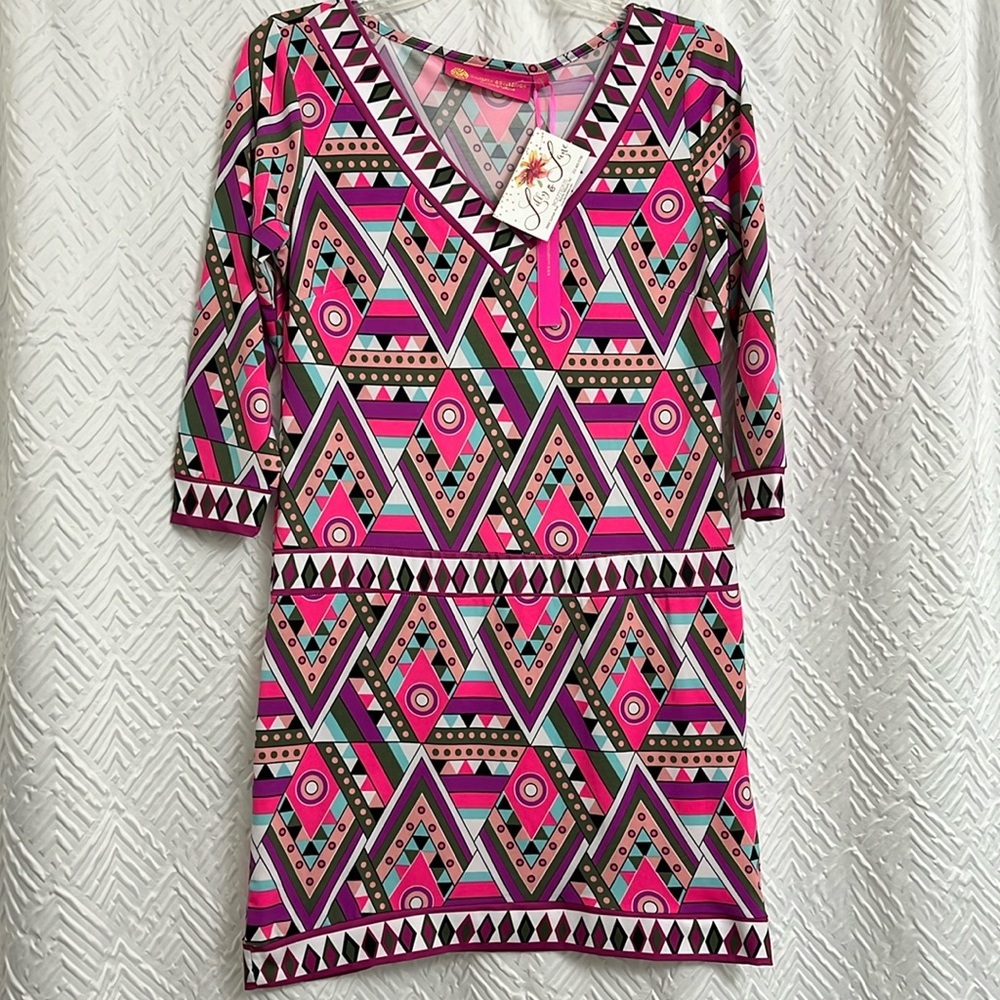 NWT‎ Macbeth Collection by Margaret Joseph’s Printed Dress Size XS
